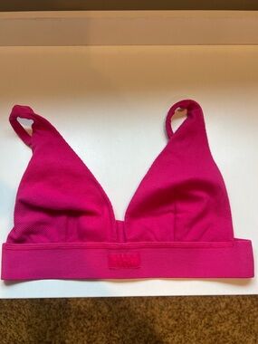 SKIMS Hot Pink Ribbed Triangle Bralette